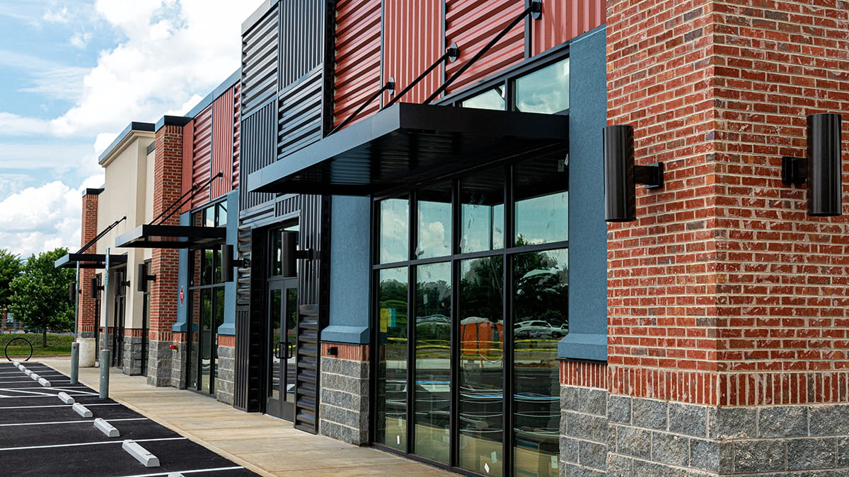 Exterior renovation of a retail plaza by NJ commercial contractors