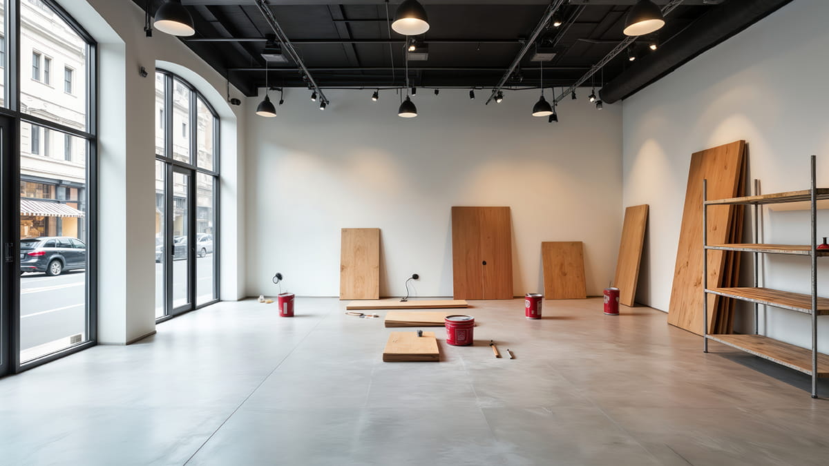 Commercial fit out in progress by New Jersey office contractors