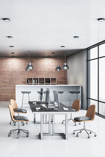 Modern office building renovation by New Jersey commercial contractors