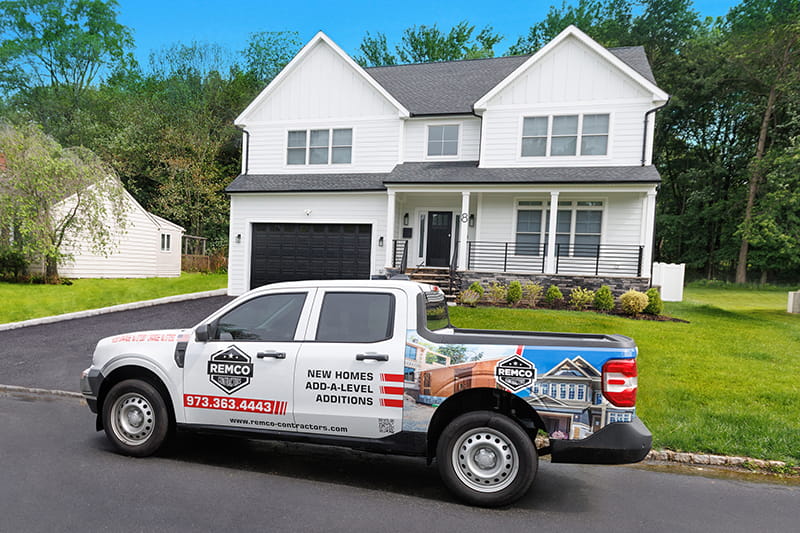 Remco Contractors owner with branded truck – trusted NJ general contractor delivering precision craftsmanship and on-time results